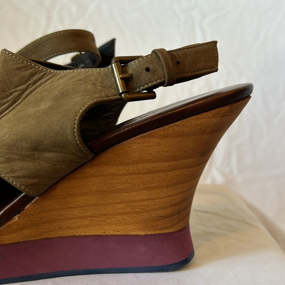 Audley London Stacked Open Toe Platform Wedge Sandals Women's size 6/37 - Picture 7 of 7